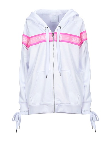 GAëLLE x LOTTO LEGGENDA Hooded track jacket  White 65% Polyester, 35% Cotton