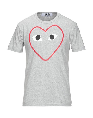 COMME des GARÇONS PLAY T-shirt Grigio chiaro 100% Cotone
