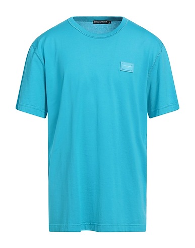 DOLCE&GABBANA Basic T-Shirt Azure 100% Cotton
