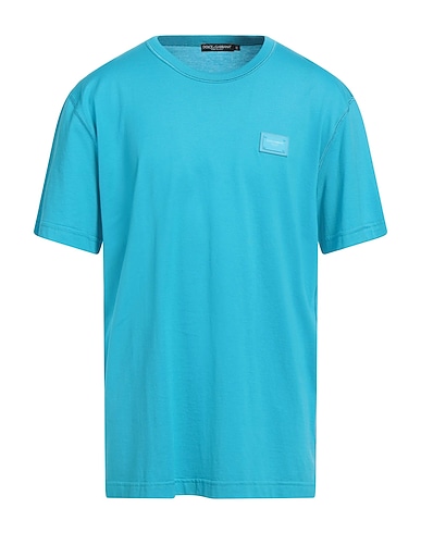DOLCE&GABBANA Basic T-Shirt AZZURRO 100% Cotton