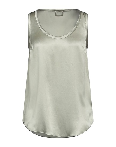 BRUNELLO CUCINELLI Top Light green 96% Silk, 4% Elastane