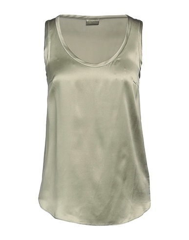BRUNELLO CUCINELLI Top Sage green 96% Silk, 4% Elastane