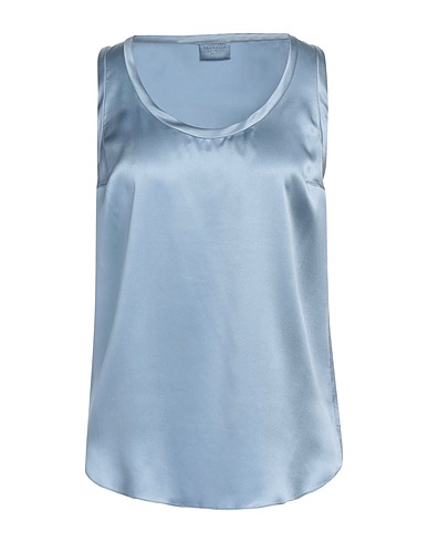 BRUNELLO CUCINELLI Top Hellblau 96% Seide, 4% Elastan