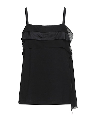MANILA GRACE Top Black 77% Modal, 19% Wool, 4% Elastane, Silk