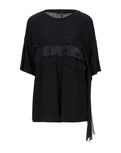 MANILA GRACE T-shirt Nero 77% Modal, 19% Lana, 4% Elastan, Seta