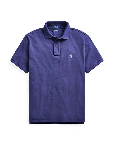 POLO RALPH LAUREN Polo shirt SLIM FIT MESH POLO SHIRT
 Midnight blue 100% Cotton