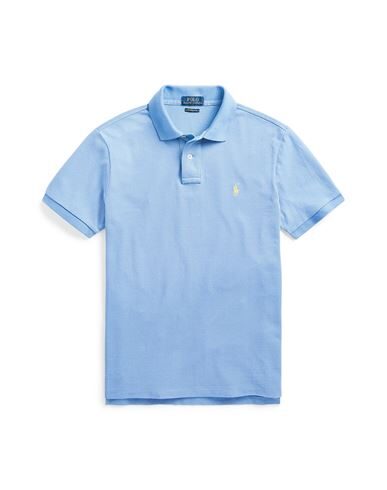 Shop Polo Ralph Lauren Slim Fit Mesh Polo Shirt Man Polo Shirt Sky Blue Size M Cotton