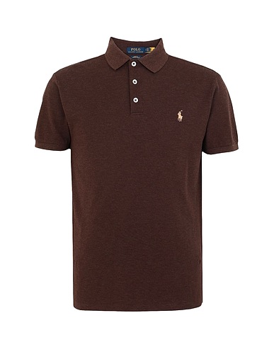 POLO RALPH LAUREN Polo shirt SLIM FIT MESH POLO SHIRT
 Chocolate brown 97% Cotton, 3% Elastane