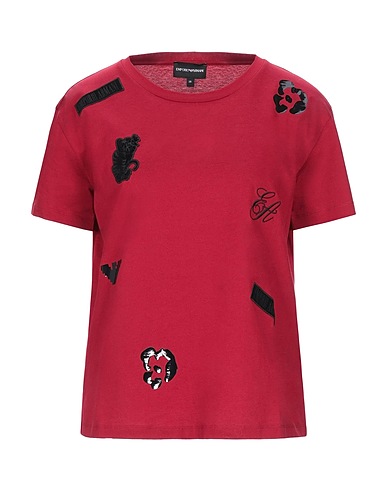 EMPORIO ARMANI T-shirt Burgundy 100% Cotton