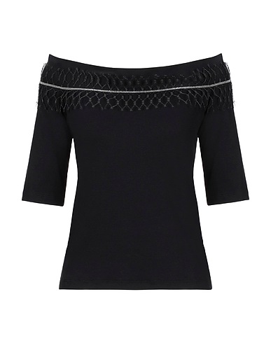 FABIANA FILIPPI T-shirt Black 94% Cotton, 6% Elastane