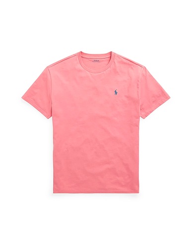 POLO RALPH LAUREN Basic T-Shirt CUSTOM SLIM CREWNECK T-SHIRT
 Pink 100% Cotton