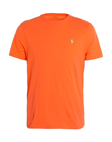 POLO RALPH LAUREN Basic T-Shirt CUSTOM SLIM CREWNECK T-SHIRT
 Orange 100% Cotton