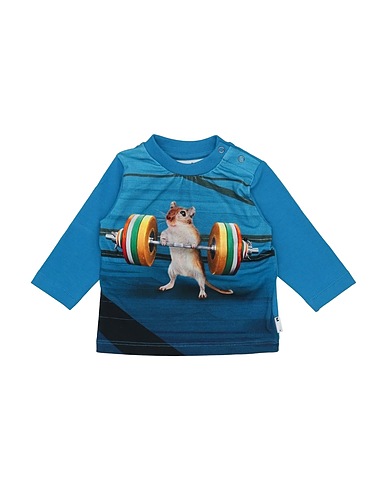 MOLO T-Shirt Azurblau 95% Organische Baumwolle, 5% Elastan