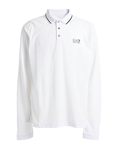 EA7 Polo Bianco 97% Cotone, 3% Elastan