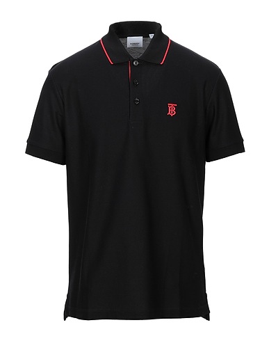 BURBERRY Polo shirt Black 100% Cotton, Elastane