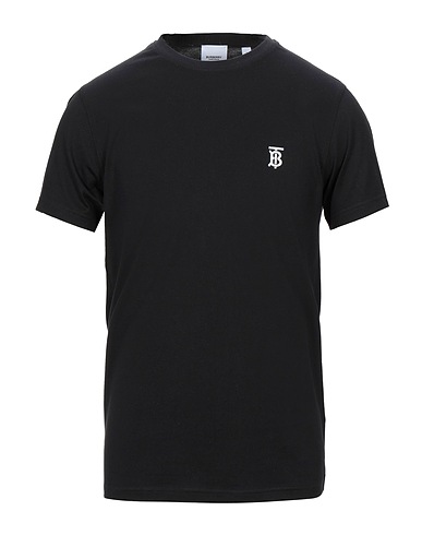 BURBERRY Basic T-shirt Black 100% Cotton, Elastane