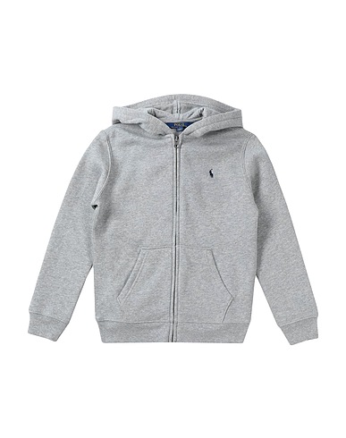 POLO RALPH LAUREN Hooded track jacket  Cotton-Blend-Fleece Hoodie
 Light grey 84% Cotton, 16% Polyester