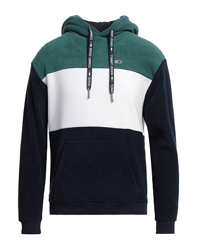 TOMMY JEANS Hooded track jacket  Midnight blue 100% Polyester, Cotton, Elastane