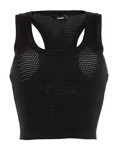 DSQUARED2 Top Black 53% Silk, 43% Cotton, 3% Polyamide, 1% Elastane