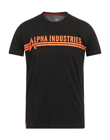 ALPHA INDUSTRIES T-shirt Nero 100% Cotone