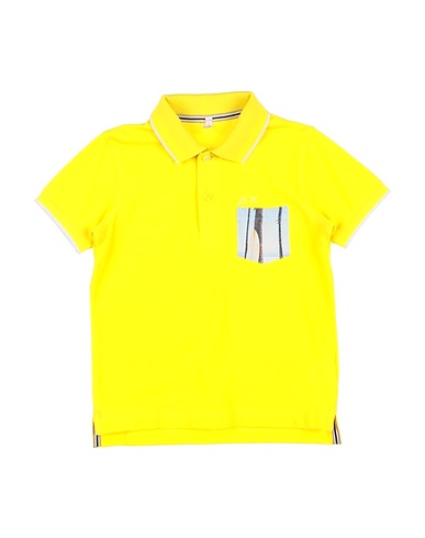 SUN 68 Polo shirt Yellow 95% Cotton, 5% Elastane