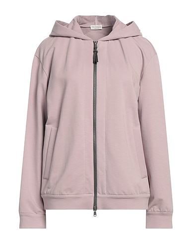 BRUNELLO CUCINELLI Hooded sweatshirt Mauve 98% Cotton, 2% Elastane, Brass