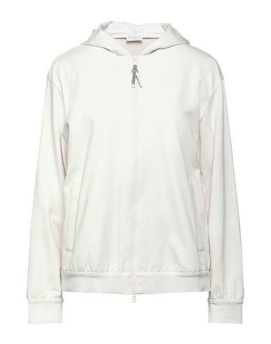 BRUNELLO CUCINELLI Felpa Off white 98% Cotone, 2% Elastan, Ottone