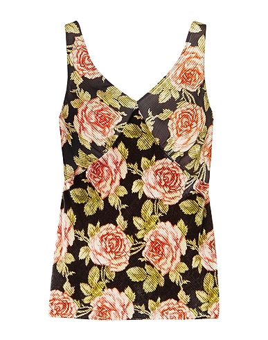 RABANNE Evening top Black 100% Polyester, Viscose, Silk