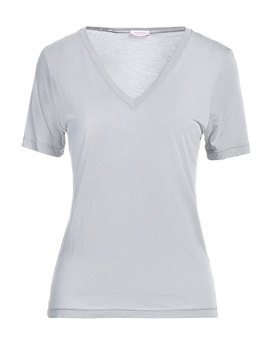ROSSOPURO Basic T-Shirt Hellgrau 80% Modal, 20% Polyamid