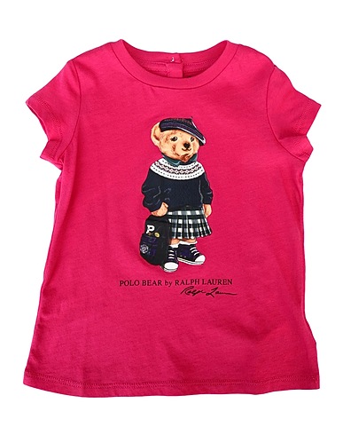 POLO RALPH LAUREN T-shirt Backpack Bear Cotton Tee
 Fucsia 100% Cotone