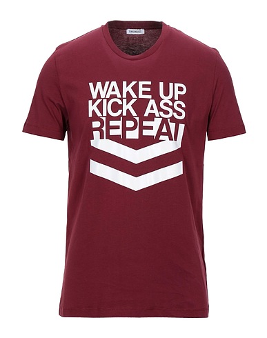 BIKKEMBERGS T-shirt Burgundy 100% Cotton