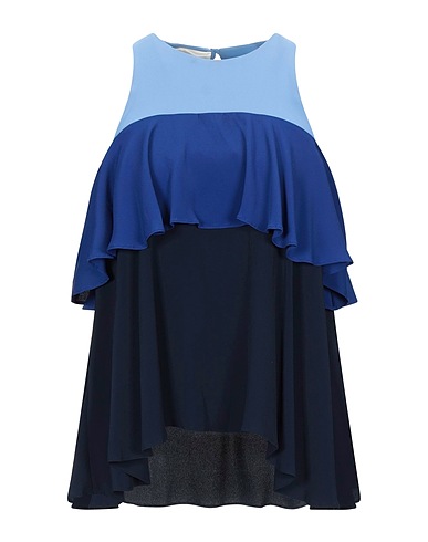 SEMICOUTURE Top Celeste 69% Acetato, 31% Seta