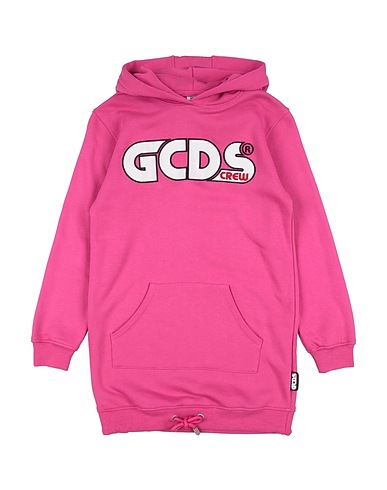 GCDS MINI Hooded track jacket  Magenta 100% Cotton