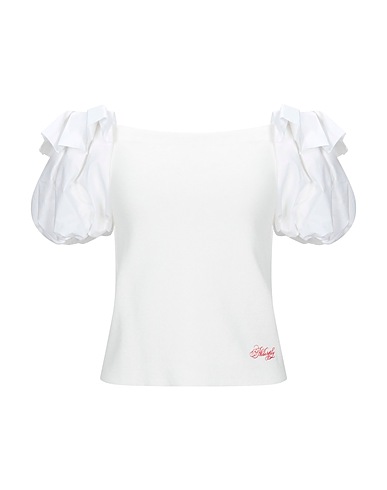 PHILOSOPHY di LORENZO SERAFINI Off-the-shoulder top White 84% Viscose, 16% Polyamide