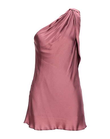 ATOS LOMBARDINI One-shoulder top Antique rose 65% Acetate, 35% Silk