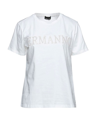 ERMANNO DI ERMANNO SCERVINO Ｔシャツ ホワイト コットン 93% / ポリウレタン 7%