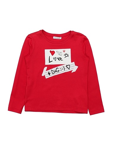 DOLCE&GABBANA T-shirt Red 100% Cotton, Polyester, Viscose