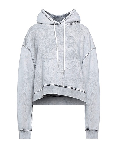 STELLA McCARTNEY Hooded track jacket  Light grey 100% Cotton, Polyethylene