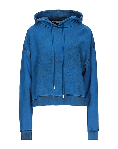 STELLA McCARTNEY Hooded track jacket  Blue 100% Cotton, Polyethylene