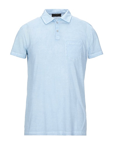 MOORER Polo shirt Sky blue 100% Cotton