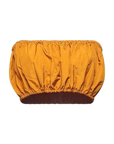 WEILI ZHENG Top Giallo ocra 100% Nylon
