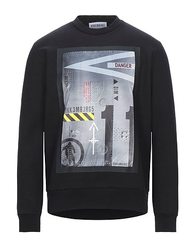 BIKKEMBERGS Sweatshirt Black 80% Cotton, 20% Polyester, Elastane