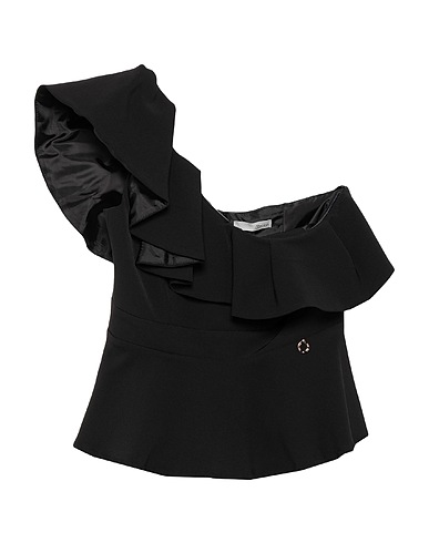 RELISH One-shoulder top Black 88% Polyester, 12% Elastane