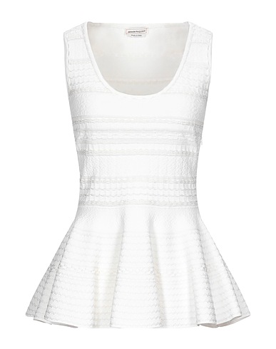 MCQUEEN Top White 83% Viscose, 17% Polyester, Silk, Polyamide, Elastane