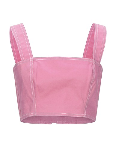 BALMAIN Cropped Top Rosa 98% Baumwolle, 2% Elastan
