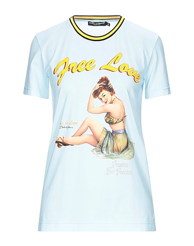 DOLCE&GABBANA T-shirt Sky blue 100% Cotton, Elastane
