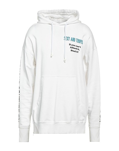 VERSACE JEANS COUTURE Hooded track jacket  White 100% Cotton