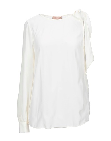 TWINSET Top Weiß 66% Viskose, 34% Seide, Perlmutt
