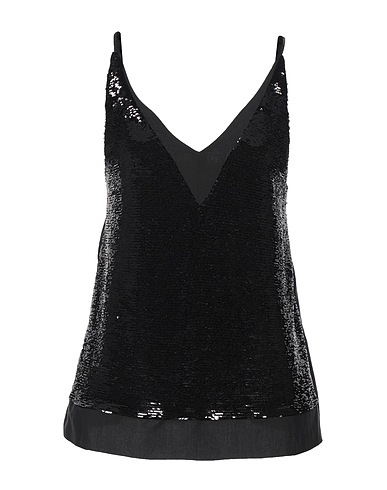 SEVENTY VENEZIA Top Black 73% Lyocell, 27% Linen, Viscose, Elastane, Polyester