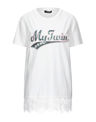 MY TWIN TWINSET T-shirt White 95% Cotton, 5% Elastane, Polyester, Polyamide